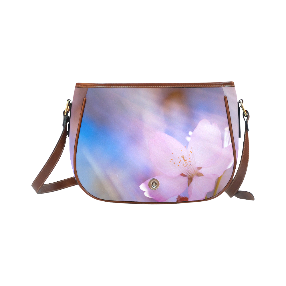 Sakura Cherry Blossom Spring Heaven Light Beauty Saddle Bag/Small (Model 1649) Full Customization