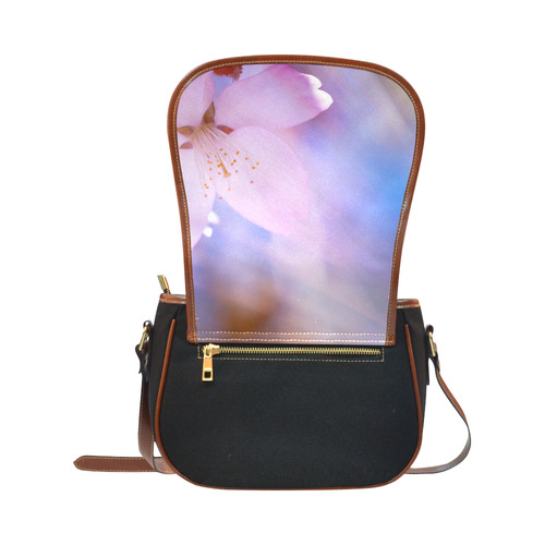 Sakura Cherry Blossom Spring Heaven Light Beauty Saddle Bag/Small (Model 1649)(Flap Customization)