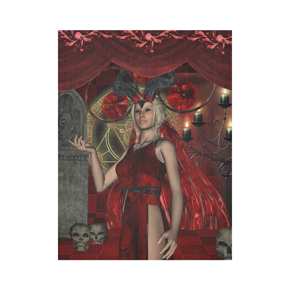 Wonderful dark fairy with candle light Cotton Linen Wall Tapestry 60"x 80"