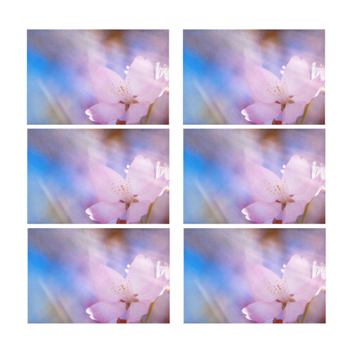 Sakura Cherry Blossom Spring Heaven Light Beauty Placemat 12’’ x 18’’ (Set of 6)
