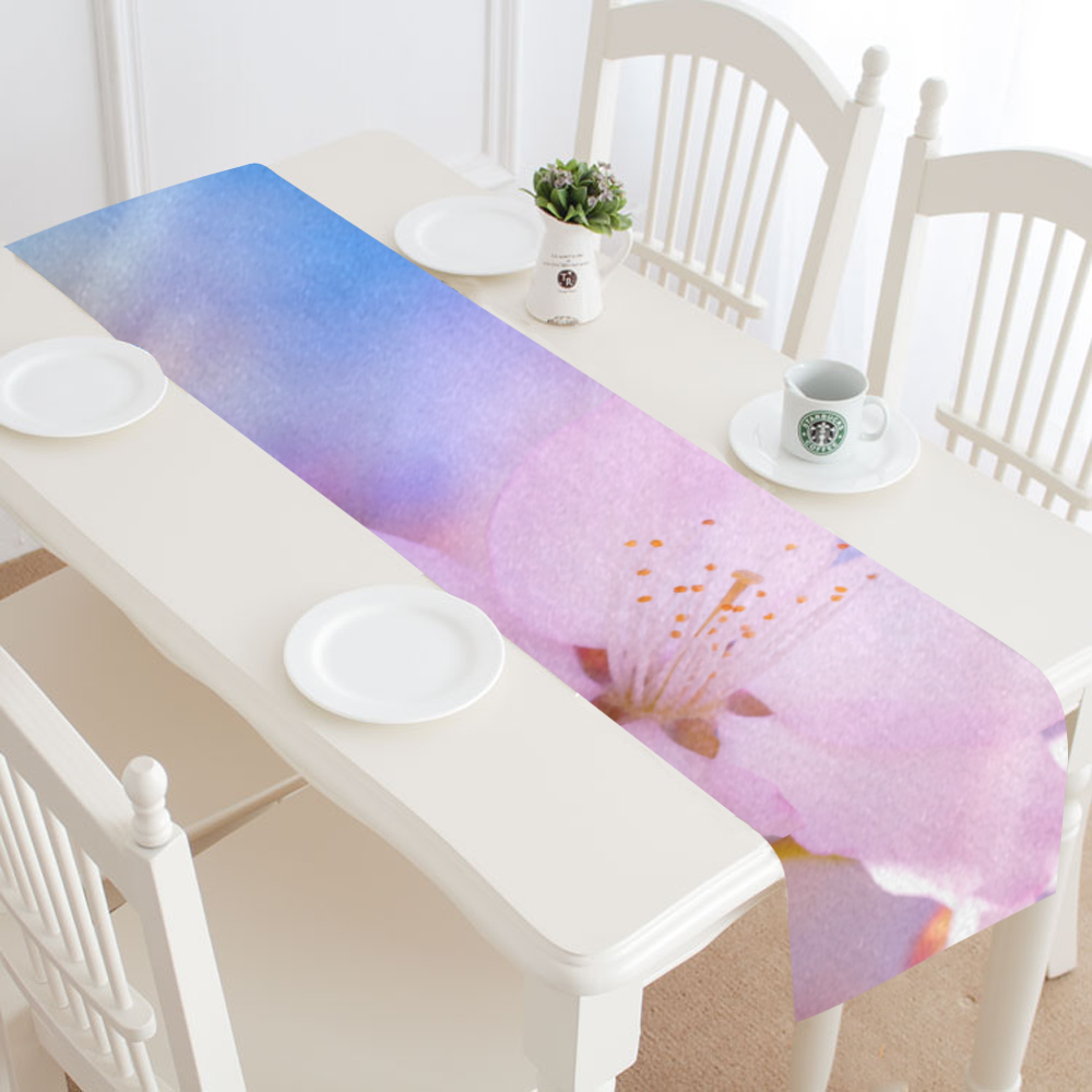 Sakura Cherry Blossom Spring Heaven Light Beauty Table Runner 14x72 inch