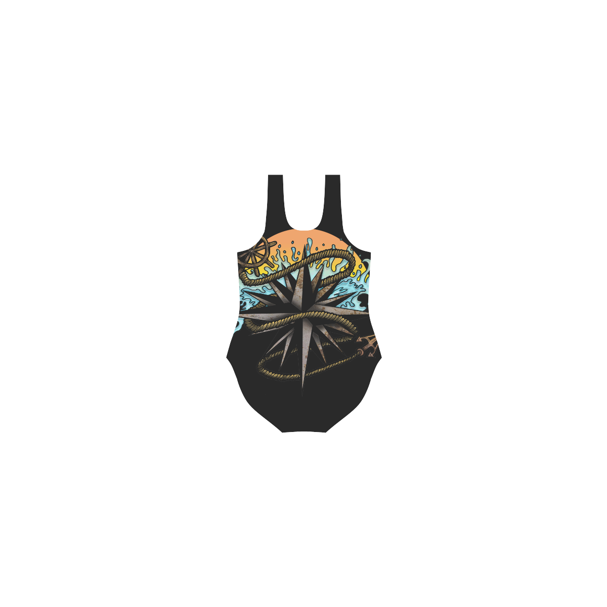 Nautical Splash Vest One Piece Swimsuit (Model S04)