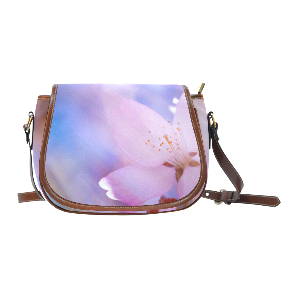 Sakura Cherry Blossom Spring Heaven Light Beauty Saddle Bag/Small (Model 1649) Full Customization