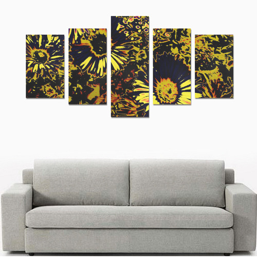 Amazing neon flowers B by JamColors Canvas Print Sets C (No Frame)