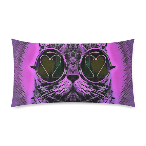 PINK CAT Custom Rectangle Pillow Case 20"x36" (one side)