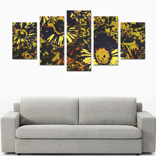 Amazing neon flowers B by JamColors Canvas Print Sets D (No Frame)