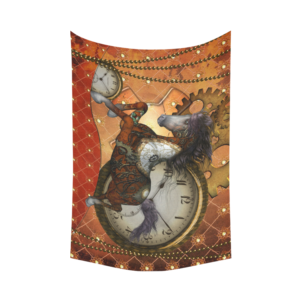 Steampunk, awesome steampunk horse Cotton Linen Wall Tapestry 90"x 60"