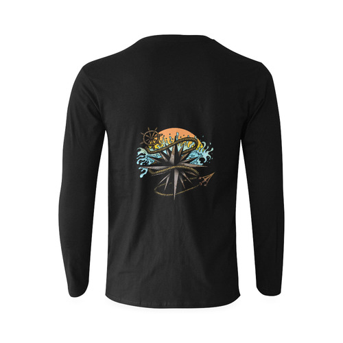 Nautical Splash Sunny Men's T-shirt (long-sleeve) (Model T08)