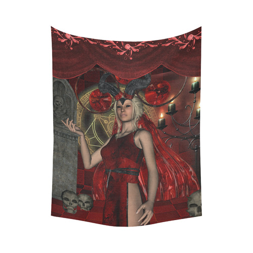 Wonderful dark fairy with candle light Cotton Linen Wall Tapestry 60"x 80"
