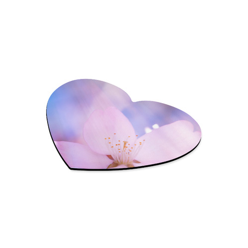 Sakura Cherry Blossom Spring Heaven Light Pink Heart-shaped Mousepad