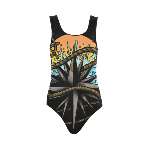 Nautical Splash Vest One Piece Swimsuit (Model S04)