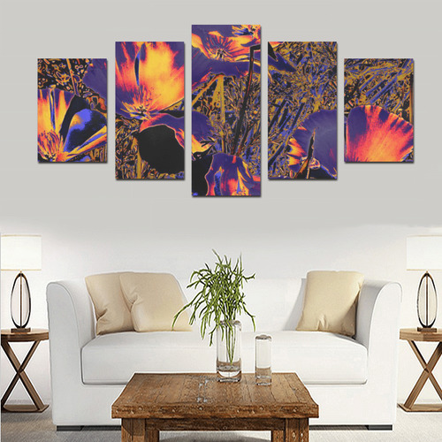 Amazing glowing flowers 2A by JamColors Canvas Print Sets D (No Frame)