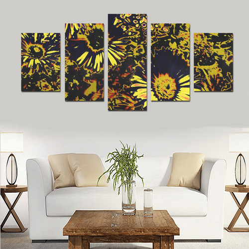 Amazing neon flowers B by JamColors Canvas Print Sets D (No Frame)