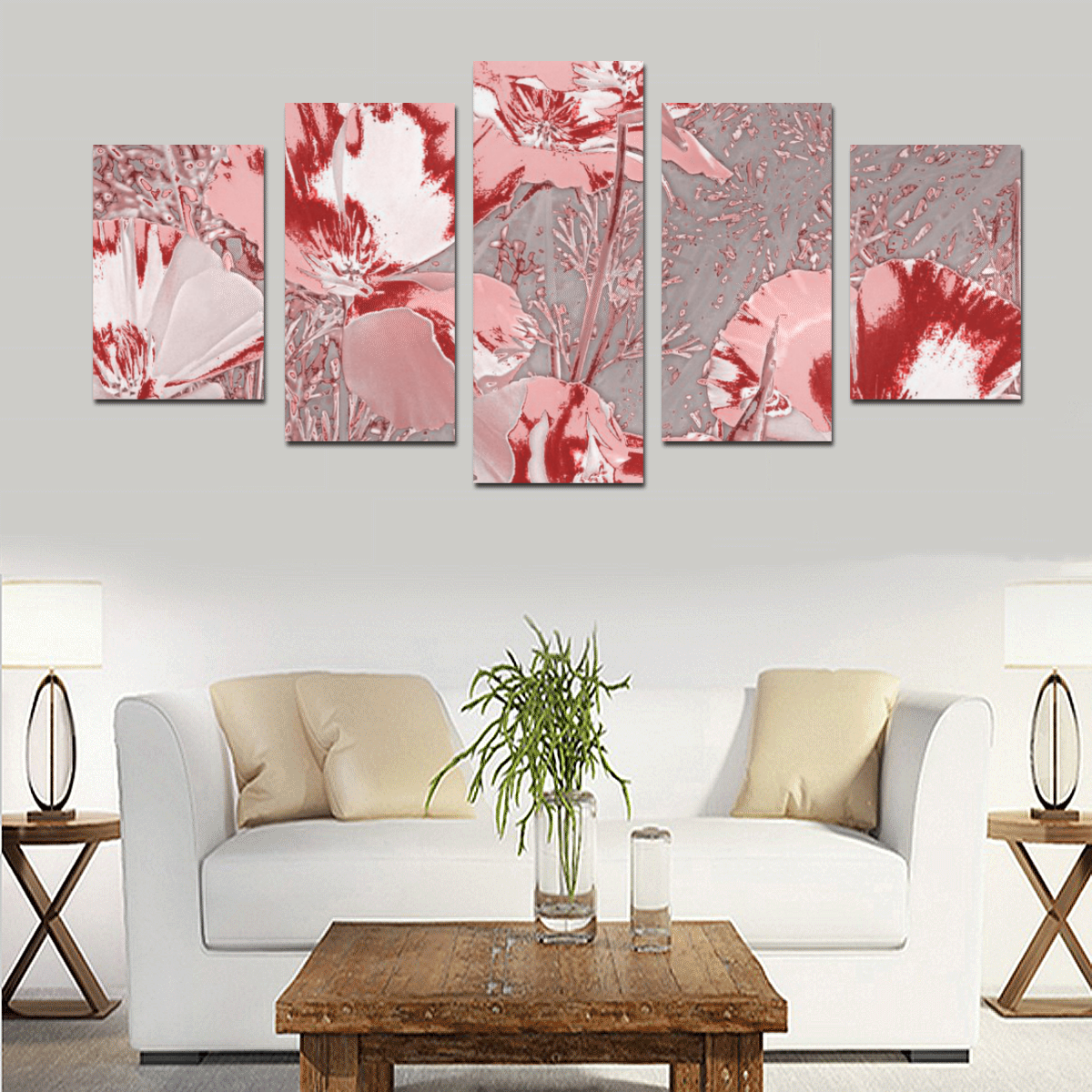 Amazing glowing flowers 2B by JamColors Canvas Print Sets D (No Frame)