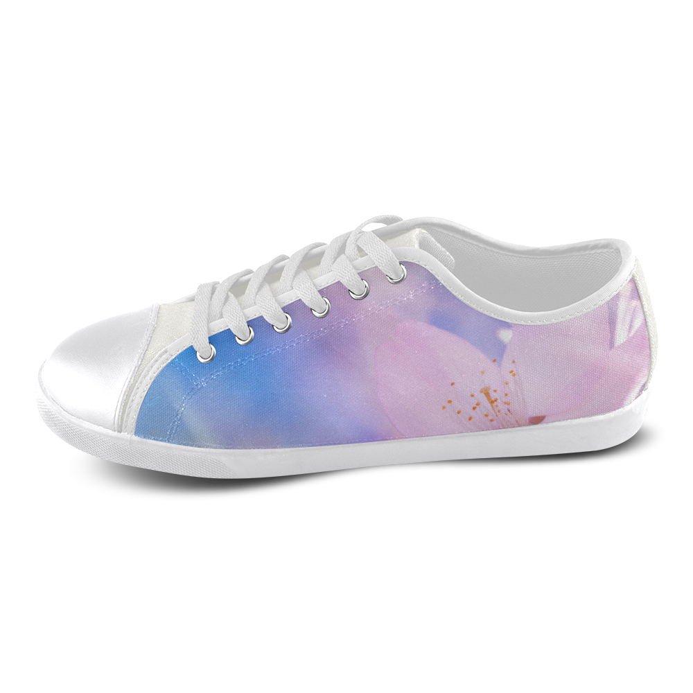 Sakura Cherry Blossom Spring Heaven Light Beauty Canvas Shoes for Women/Large Size (Model 016)