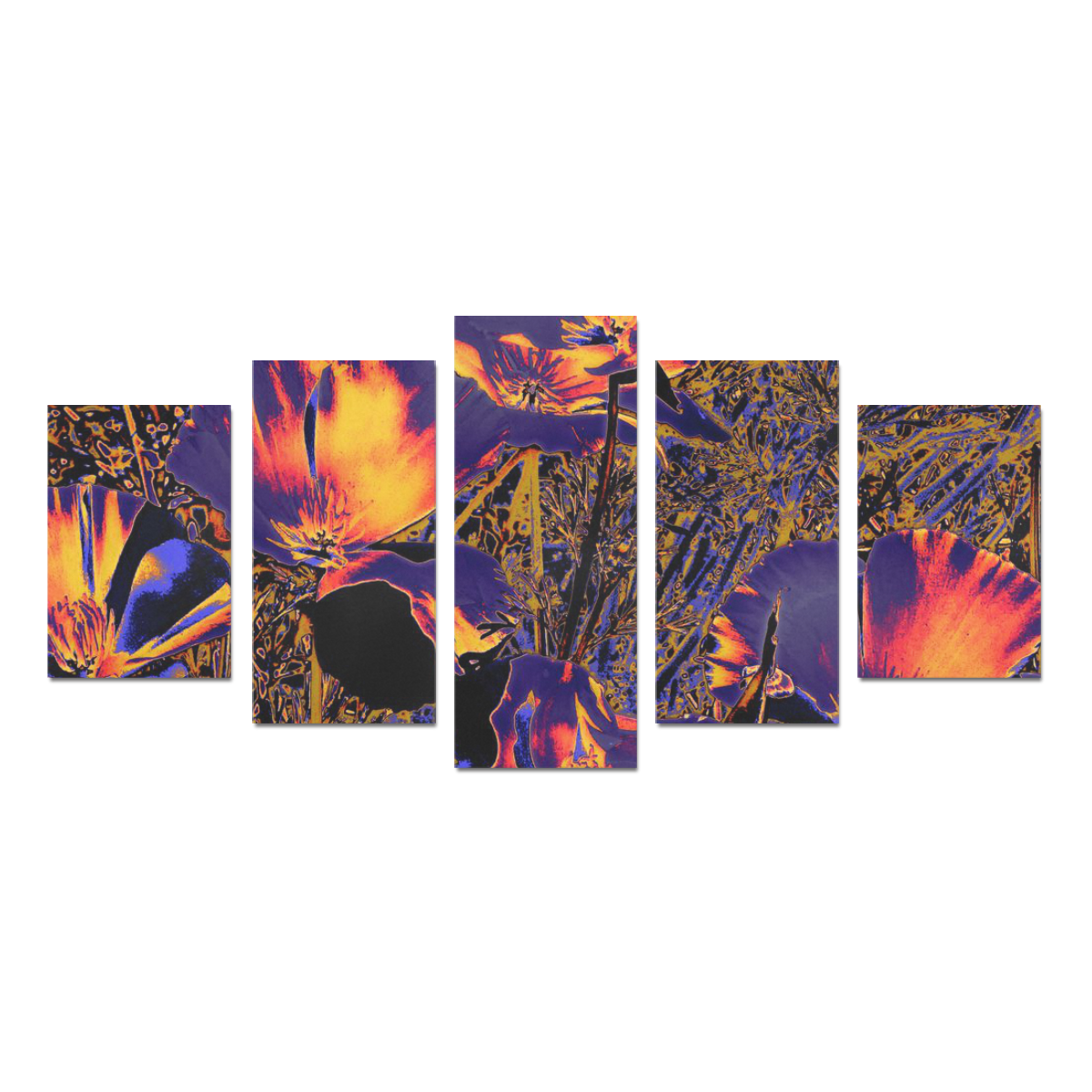 Amazing glowing flowers 2A by JamColors Canvas Print Sets D (No Frame)