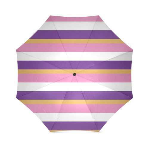 Striped Purple and Pink Umbrella Foldable Umbrella (Model U01)