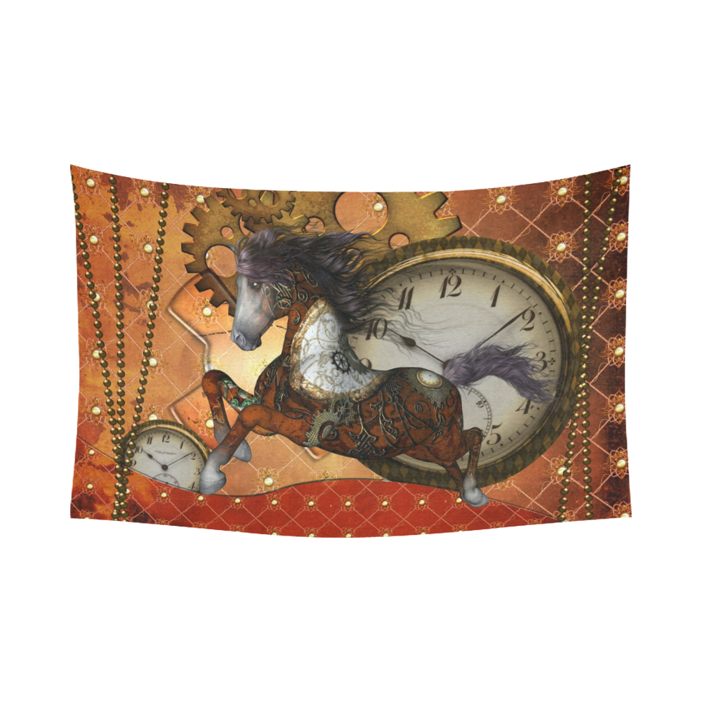 Steampunk, awesome steampunk horse Cotton Linen Wall Tapestry 90"x 60"