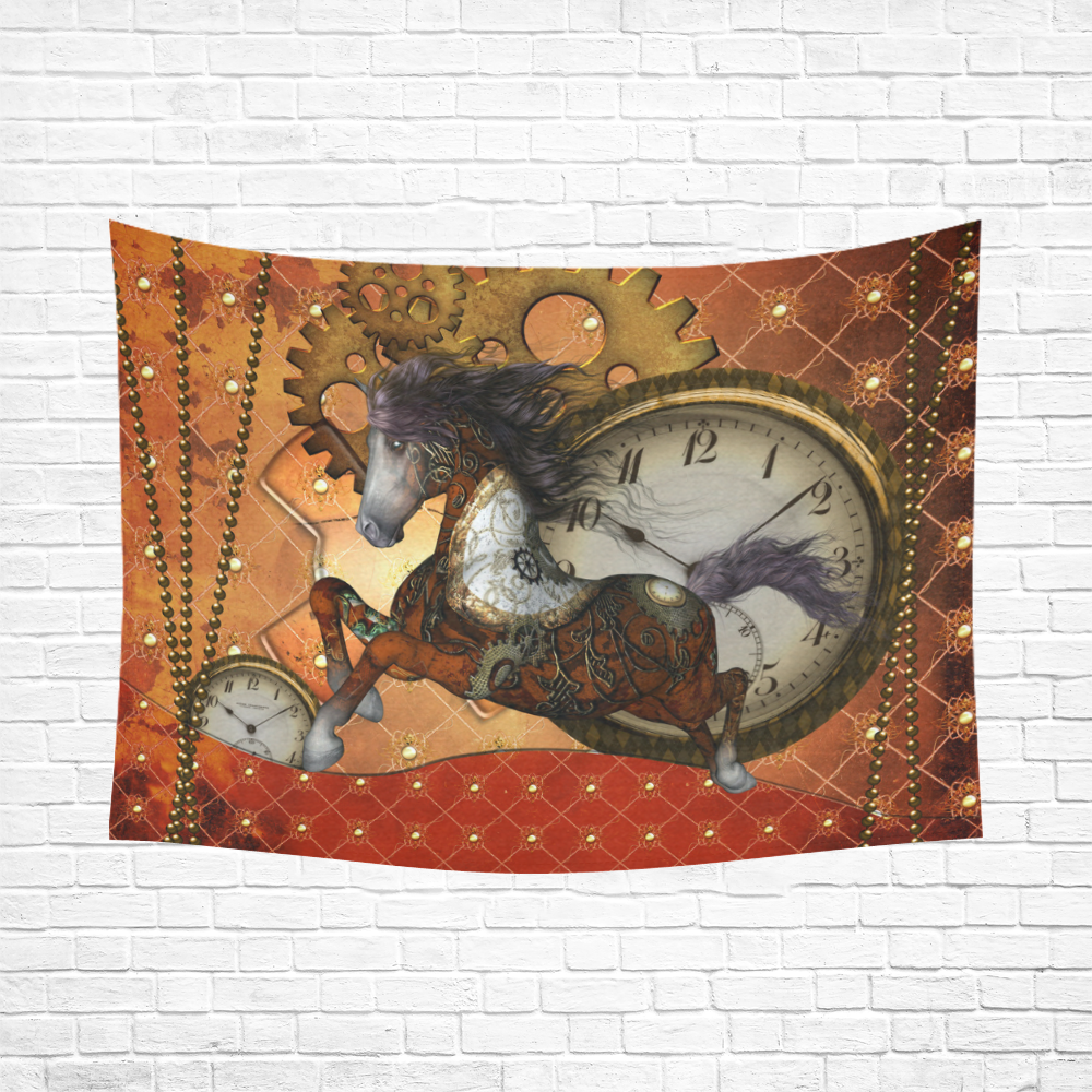 Steampunk, awesome steampunk horse Cotton Linen Wall Tapestry 80"x 60"