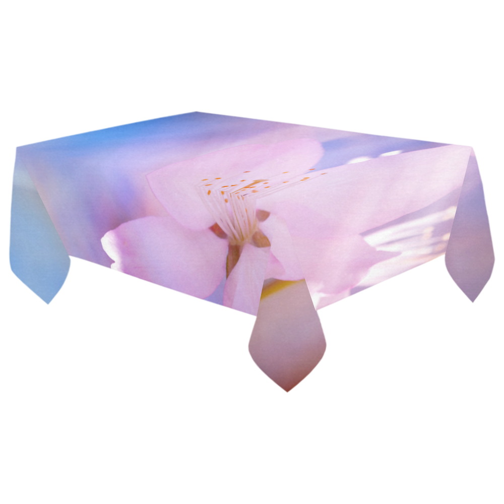 Sakura Cherry Blossom Spring Heaven Light Beauty Cotton Linen Tablecloth 60"x 104"