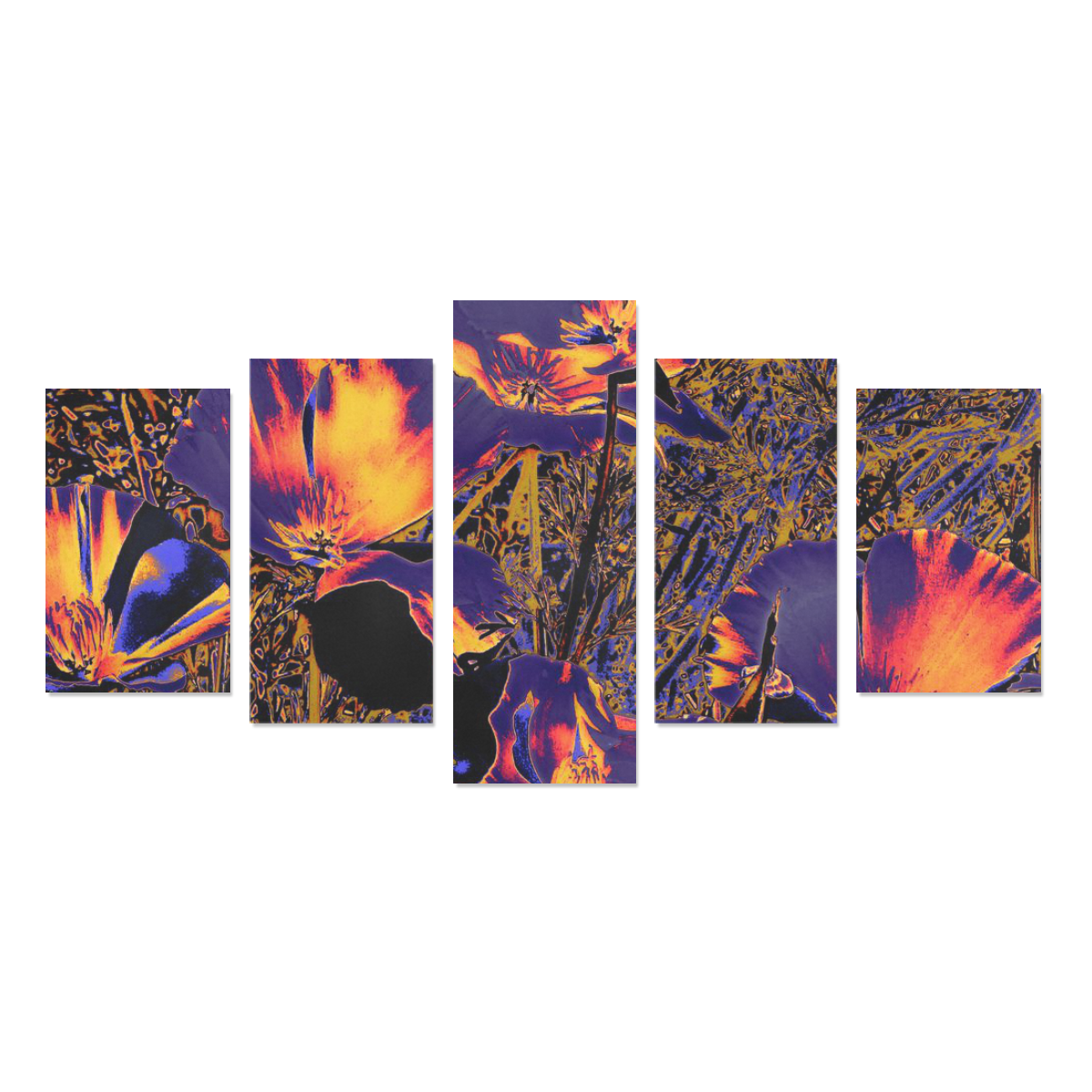 Amazing glowing flowers 2A by JamColors Canvas Print Sets C (No Frame)