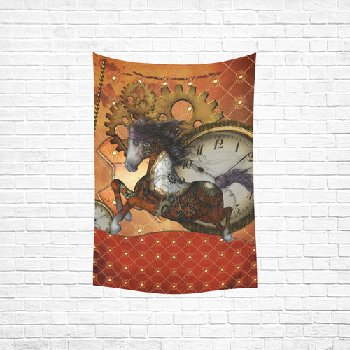 Steampunk, awesome steampunk horse Cotton Linen Wall Tapestry 40"x 60"