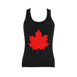 Maple Leaf Canada Autumn Red Fall Flora Beautiful Women's Shoulder-Free Tank Top (Model T35)