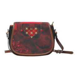 Beautiful heart Saddle Bag/Small (Model 1649)(Flap Customization)