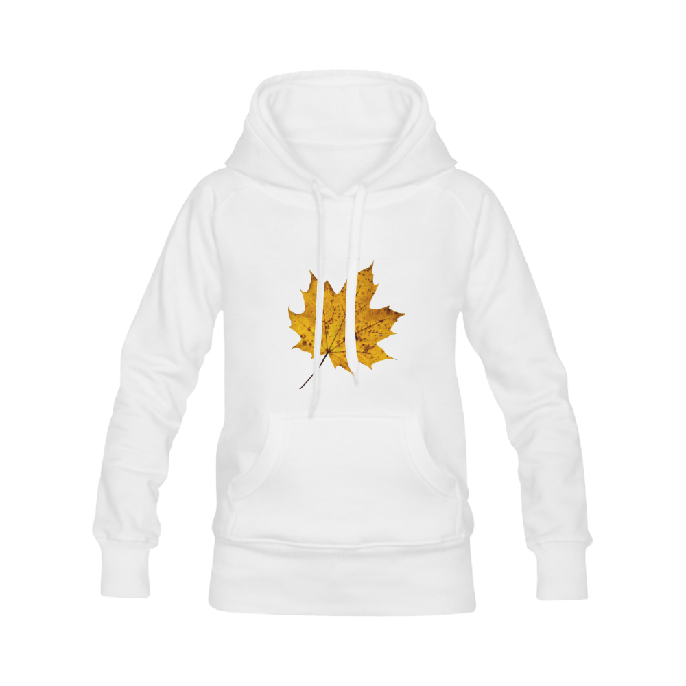 Maple Leaf Canada Autumn Yellow Fall Flora Cool Women's Classic Hoodies (Model H07)