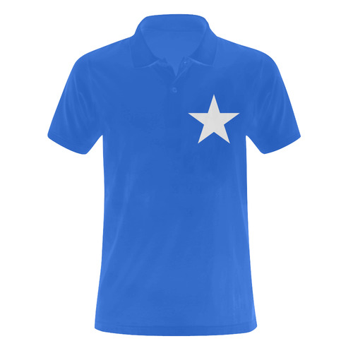 White Star Patriot America Symbol Cool Trendy Men's Polo Shirt (Model T24)