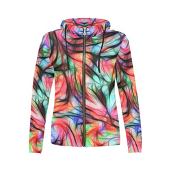 Misty Moods - Jera Nour All Over Print Full Zip Hoodie for Women (Model H14)