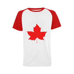 Maple Leaf Canada Autumn Red Fall Flora Nature Men's Raglan T-shirt (USA Size) (Model T11)