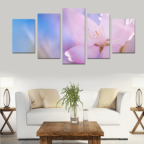 Sakura Cherry Blossom Spring Heaven Light Beauty Canvas Print Sets D (No Frame)