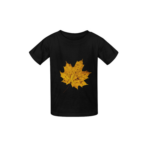 Maple Leaf Canada Autumn Yellow Fall Flora Cool Kid's  Classic T-shirt (Model T22)