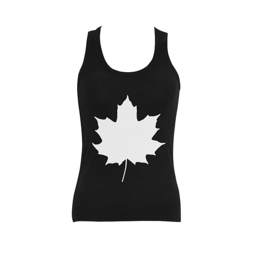 Maple Leaf Canada Autumn White Fall Flora Season Women's Shoulder-Free Tank Top (Model T35)