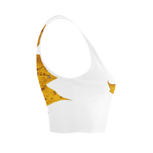 Maple Leaf Canada Autumn Yellow Fall Flora Cool Women's Crop Top (Model T42)