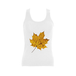 Maple Leaf Canada Autumn Yellow Fall Flora Cool Women's Shoulder-Free Tank Top (Model T35)