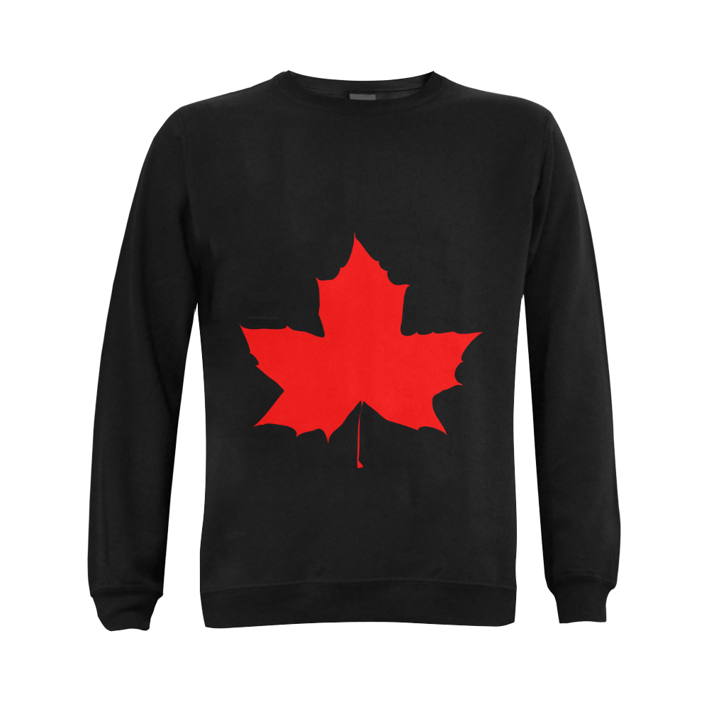 Maple Leaf Canada Autumn Red Fall Flora Nature Gildan Crewneck Sweatshirt(NEW) (Model H01)