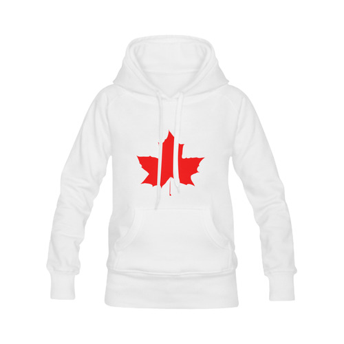 Maple Leaf Canada Autumn Red Fall Flora Nature Women's Classic Hoodies (Model H07)