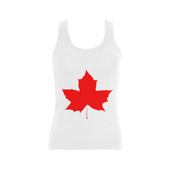 Maple Leaf Canada Autumn Red Fall Flora Nature Women's Shoulder-Free Tank Top (Model T35)