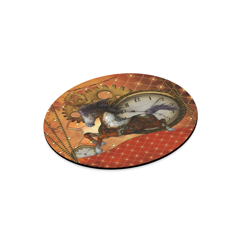 Steampunk, awesome steampunk horse Round Mousepad