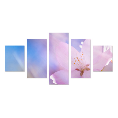 Sakura Cherry Blossom Spring Heaven Light Beauty Canvas Print Sets B (No Frame)