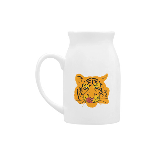 Funny Clever Cunning Wild Tiger Cat Animal Cute Milk Cup (Large) 450ml
