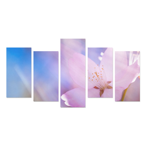 Sakura Cherry Blossom Spring Heaven Light Beauty Canvas Print Sets E (No Frame)