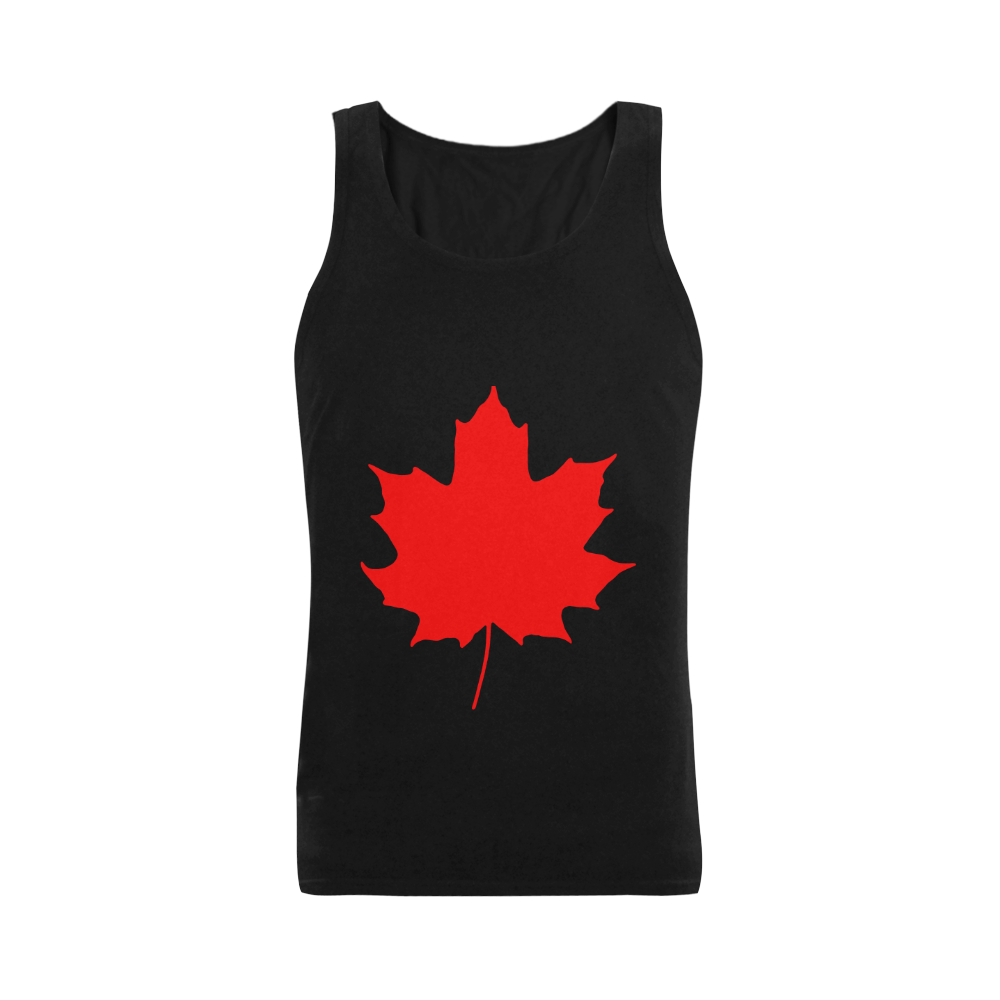 Maple Leaf Canada Autumn Red Fall Flora Beautiful Plus-size Men's Shoulder-Free Tank Top (Model T33)