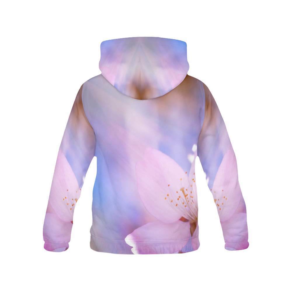 Sakura Cherry Blossom Spring Heaven Light Beauty All Over Print Hoodie for Women (USA Size) (Model H13)