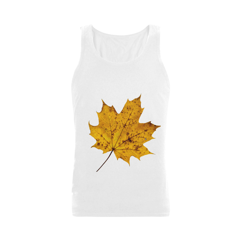 Maple Leaf Canada Autumn Yellow Fall Flora Cool Plus-size Men's Shoulder-Free Tank Top (Model T33)