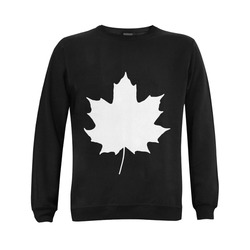 Maple Leaf Canada Autumn White Fall Flora Season Gildan Crewneck Sweatshirt(NEW) (Model H01)