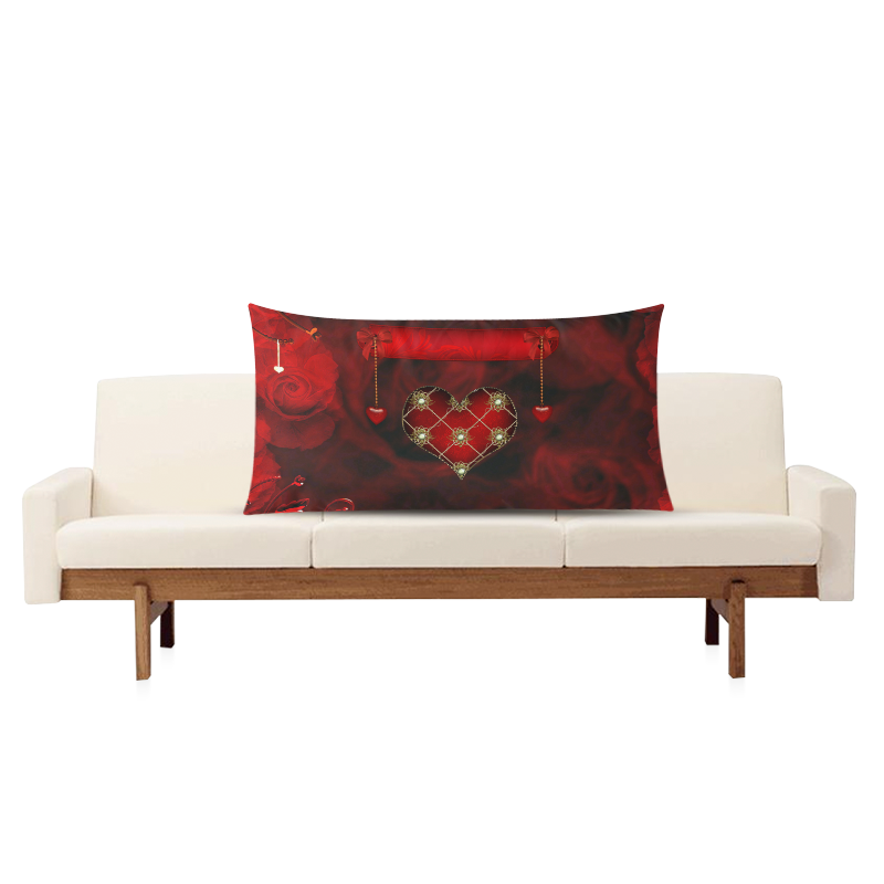 Beautiful heart Rectangle Pillow Case 20"x36"(Twin Sides)