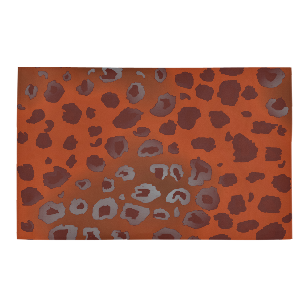 orange leopard Bath Rug 20''x 32''